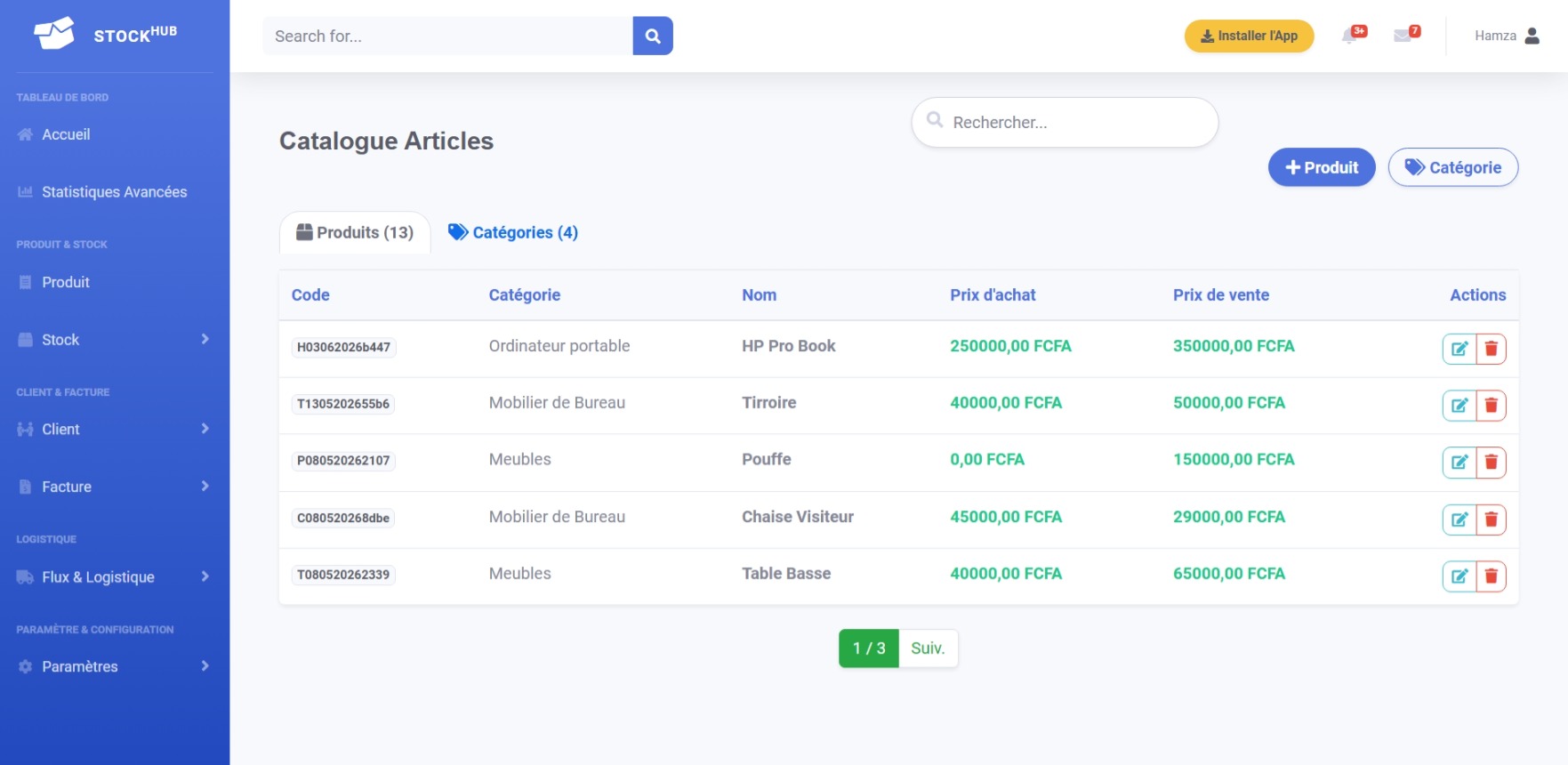 Gestion des stocks